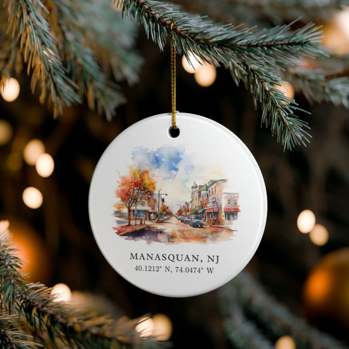 Manasquan New Jersey Ornament: Unique Manasquan Souvenir, Manasquan New Jersey Xmas Decor, and Authentic Manasquan Gift