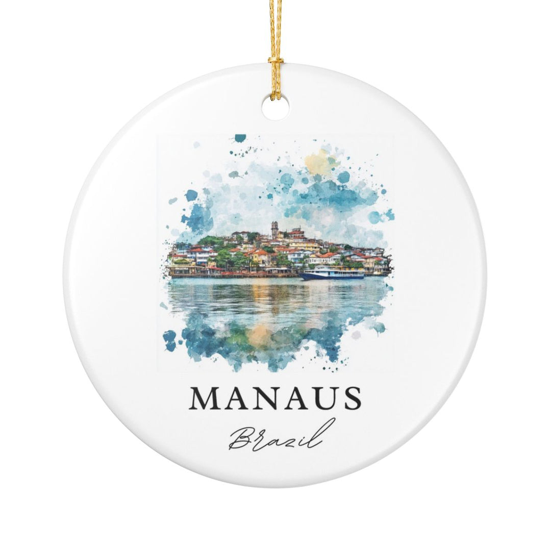 Manaus Brazil Ornament: Unique Manaus Souvenir, Manaus Brazil Xmas Decor, and Authentic Manaus Gift