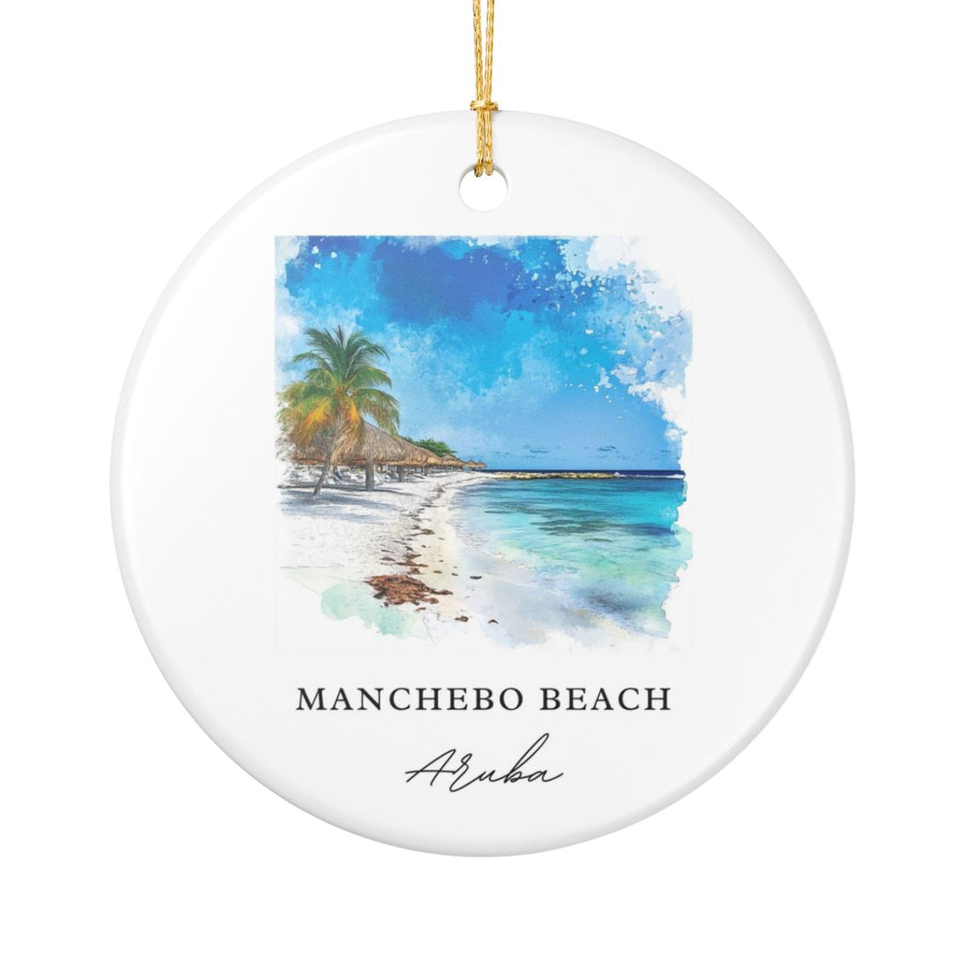 Manchebo Beach Ornament: Unique Manchebo Beach Souvenir, Manchebo Beach Xmas Decor, and Authentic Manchebo Beach Gift