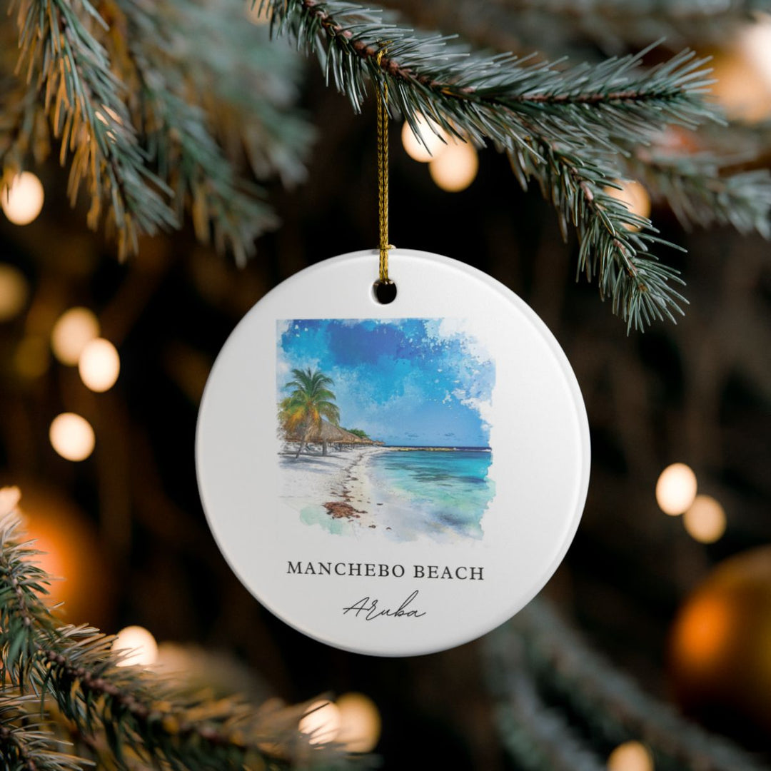 Manchebo Beach Ornament: Unique Manchebo Beach Souvenir, Manchebo Beach Xmas Decor, and Authentic Manchebo Beach Gift