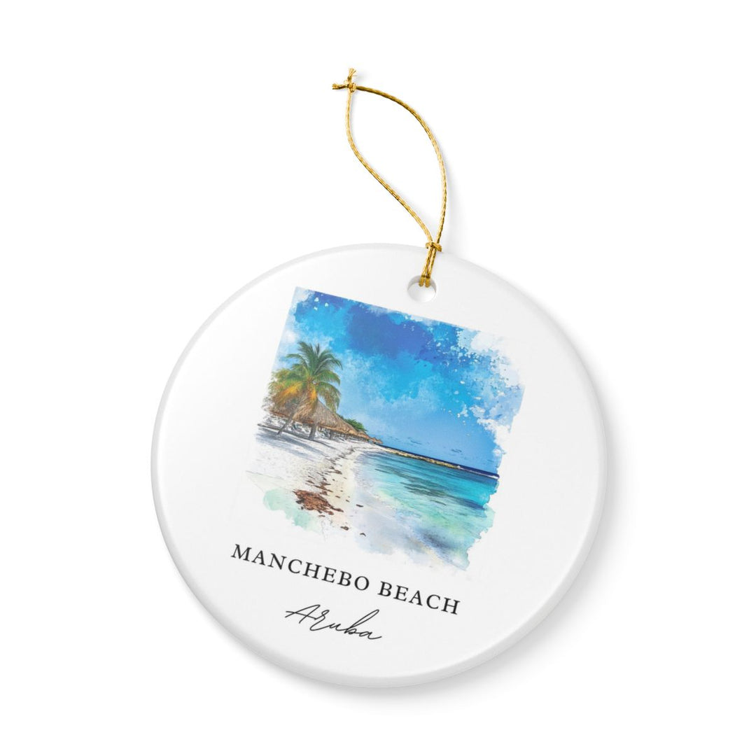 Manchebo Beach Ornament: Unique Manchebo Beach Souvenir, Manchebo Beach Xmas Decor, and Authentic Manchebo Beach Gift