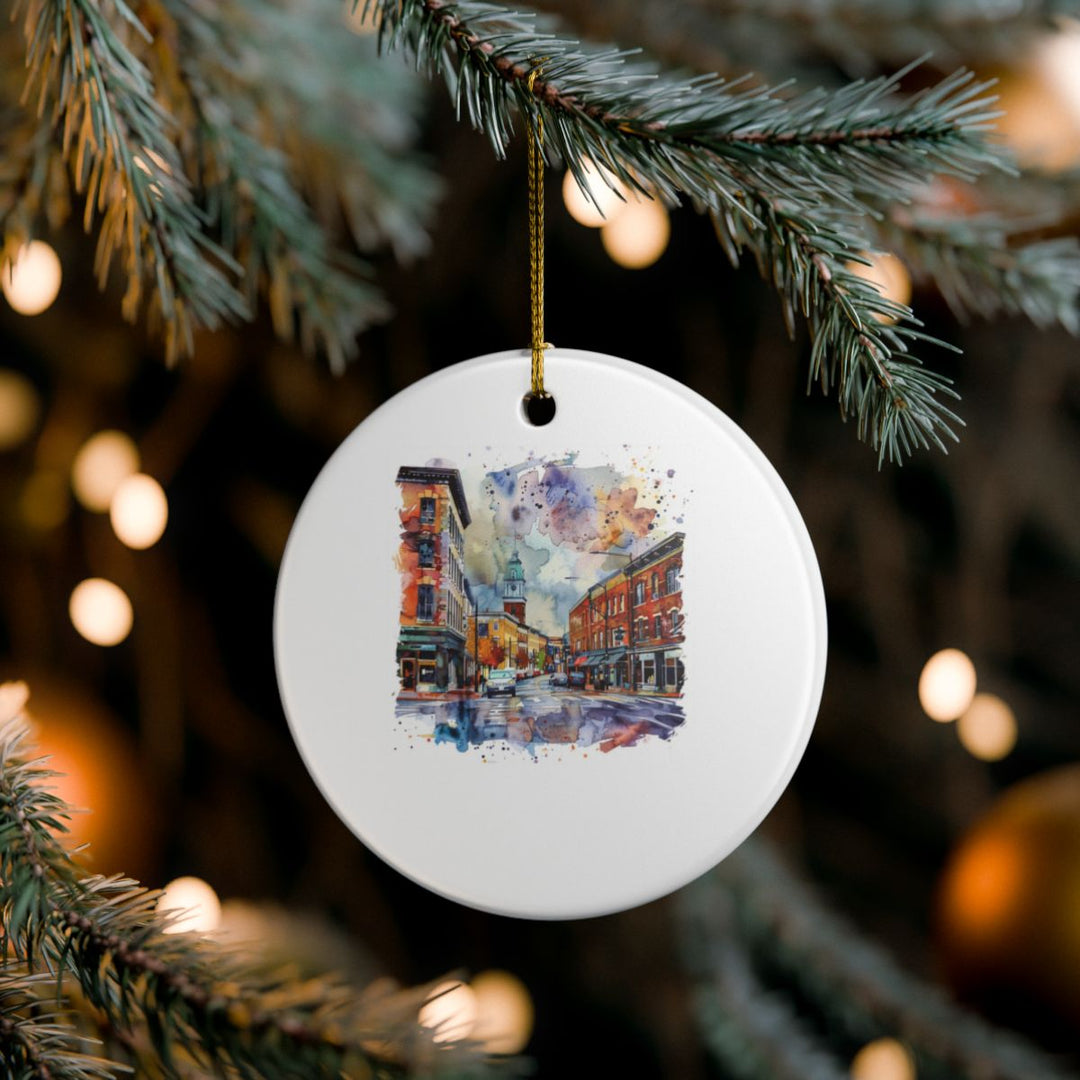 Manchester NH Ornament: Unique Manchester Souvenir, Manchester New Hampshire Xmas Decor, and Authentic Manchester Gift
