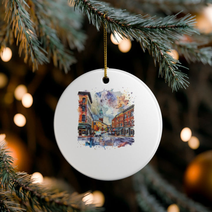 Manchester NH Ornament: Unique Manchester Souvenir, Manchester New Hampshire Xmas Decor, and Authentic Manchester Gift
