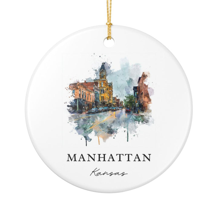 Manhattan Kansas A Ornament: Unique Manhattan Kansas A Souvenir, Manhattan Kansas A Xmas Decor, and Authentic Manhattan Kansas A Gift