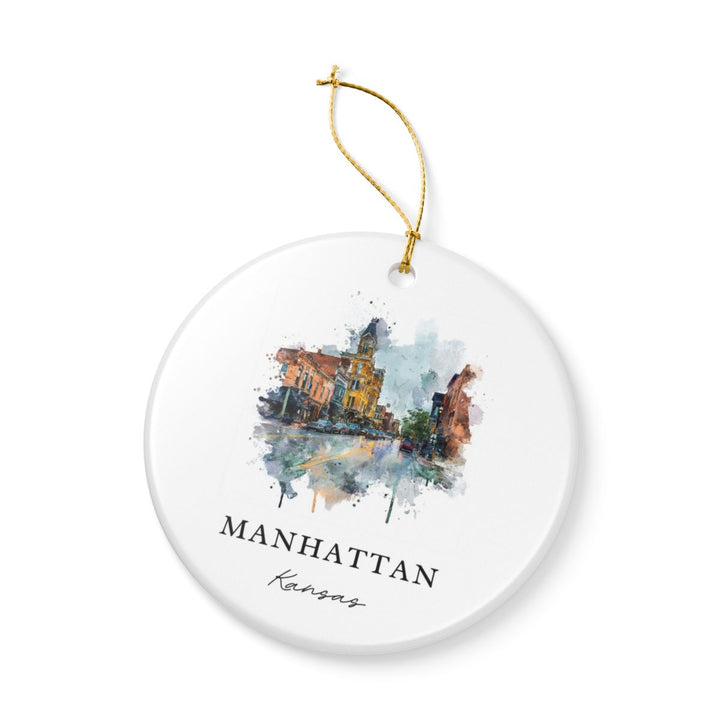Manhattan Kansas A Ornament: Unique Manhattan Kansas A Souvenir, Manhattan Kansas A Xmas Decor, and Authentic Manhattan Kansas A Gift