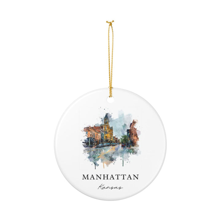 Manhattan Kansas A Ornament: Unique Manhattan Kansas A Souvenir, Manhattan Kansas A Xmas Decor, and Authentic Manhattan Kansas A Gift