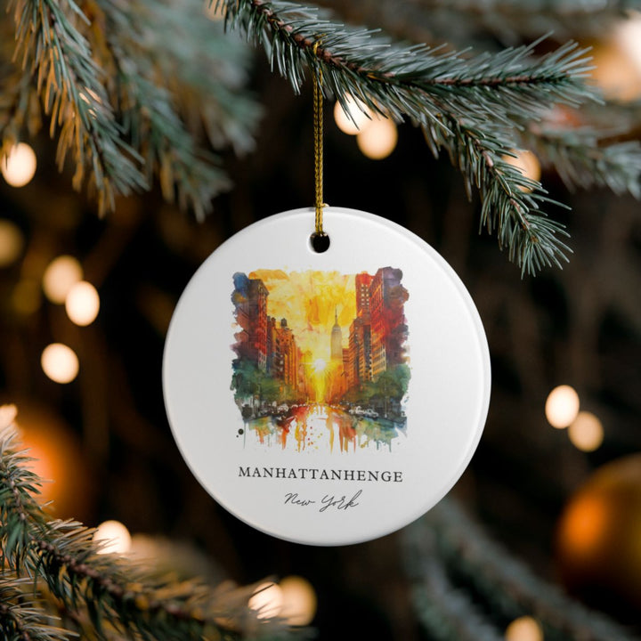 Manhattanhenge New York Ornament: Unique Manhattanhenge Souvenir, Manhattanhenge New York Xmas Decor, and Authentic Manhattanhenge Gift