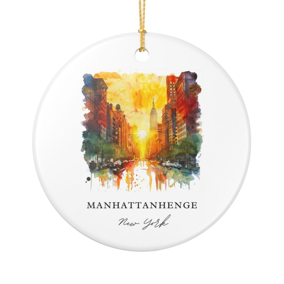 Manhattanhenge New York Ornament: Unique Manhattanhenge Souvenir, Manhattanhenge New York Xmas Decor, and Authentic Manhattanhenge Gift