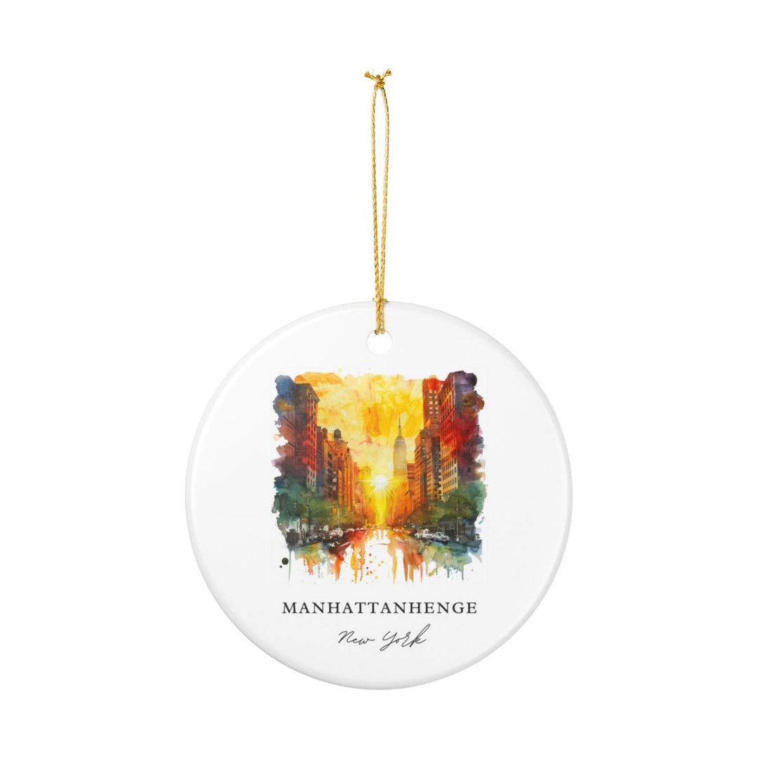 Manhattanhenge New York Ornament: Unique Manhattanhenge Souvenir, Manhattanhenge New York Xmas Decor, and Authentic Manhattanhenge Gift