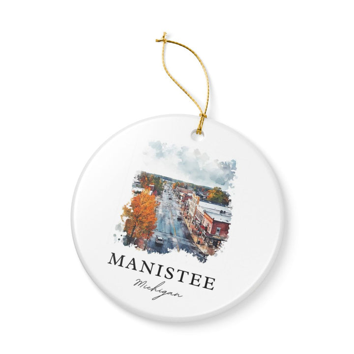 Manistee Michigan USA Ornament: Unique Manistee Souvenir, Manistee Michigan Xmas Decor, and Authentic Manistee Gift