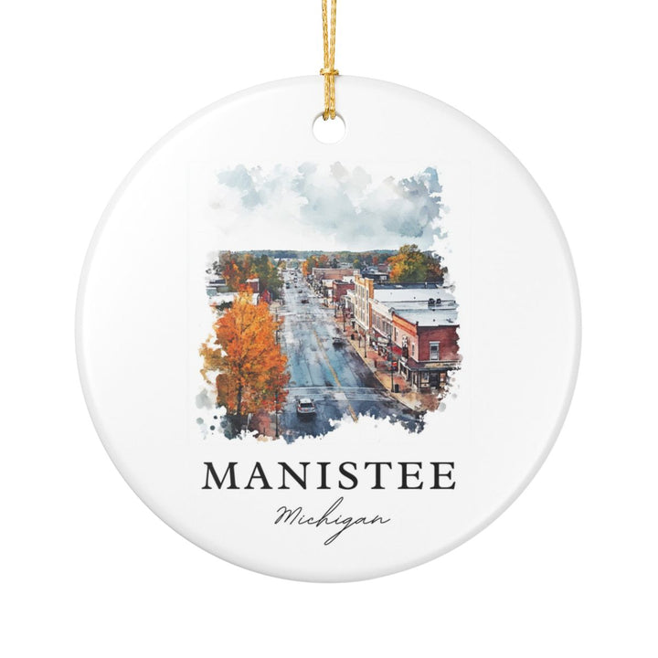 Manistee Michigan USA Ornament: Unique Manistee Souvenir, Manistee Michigan Xmas Decor, and Authentic Manistee Gift