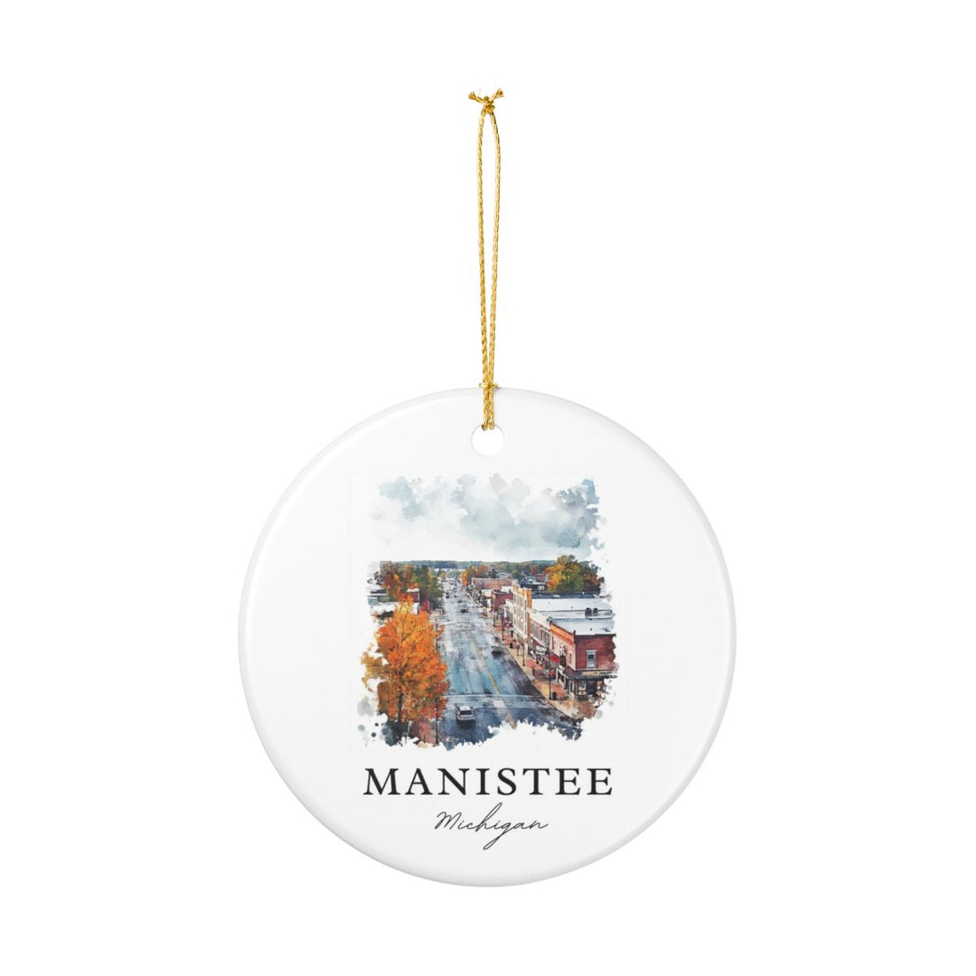 Manistee Michigan USA Ornament: Unique Manistee Souvenir, Manistee Michigan Xmas Decor, and Authentic Manistee Gift