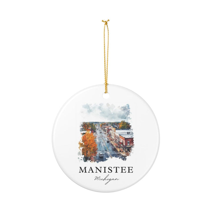 Manistee Michigan USA Ornament: Unique Manistee Souvenir, Manistee Michigan Xmas Decor, and Authentic Manistee Gift