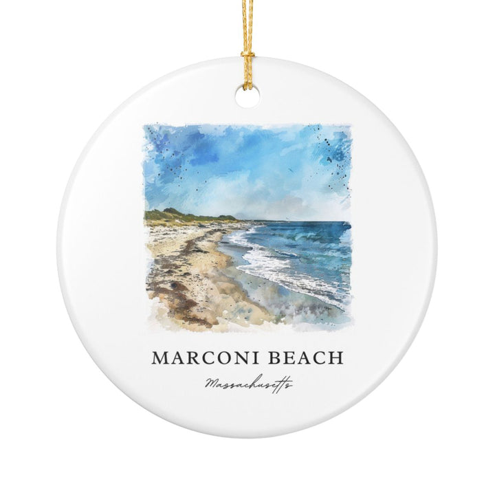 Marconi Beach Massachusetts Ornament: Unique Marconi Beach Souvenir, Marconi Beach Massachusetts Xmas Decor, and Authentic Marconi Beach Gift