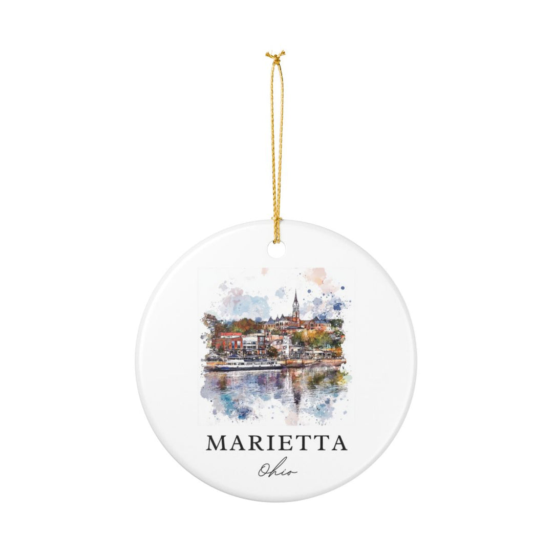Marietta Ohio Ornament: Unique Marietta Ohio Souvenir, Marietta Ohio Xmas Decor, and Authentic Marietta Ohio Gift