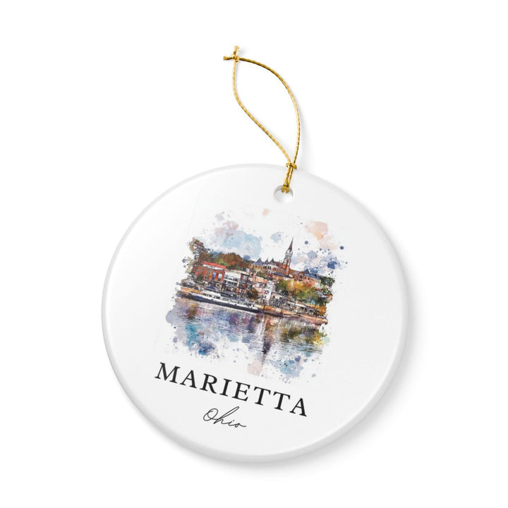 Marietta Ohio Ornament: Unique Marietta Ohio Souvenir, Marietta Ohio Xmas Decor, and Authentic Marietta Ohio Gift