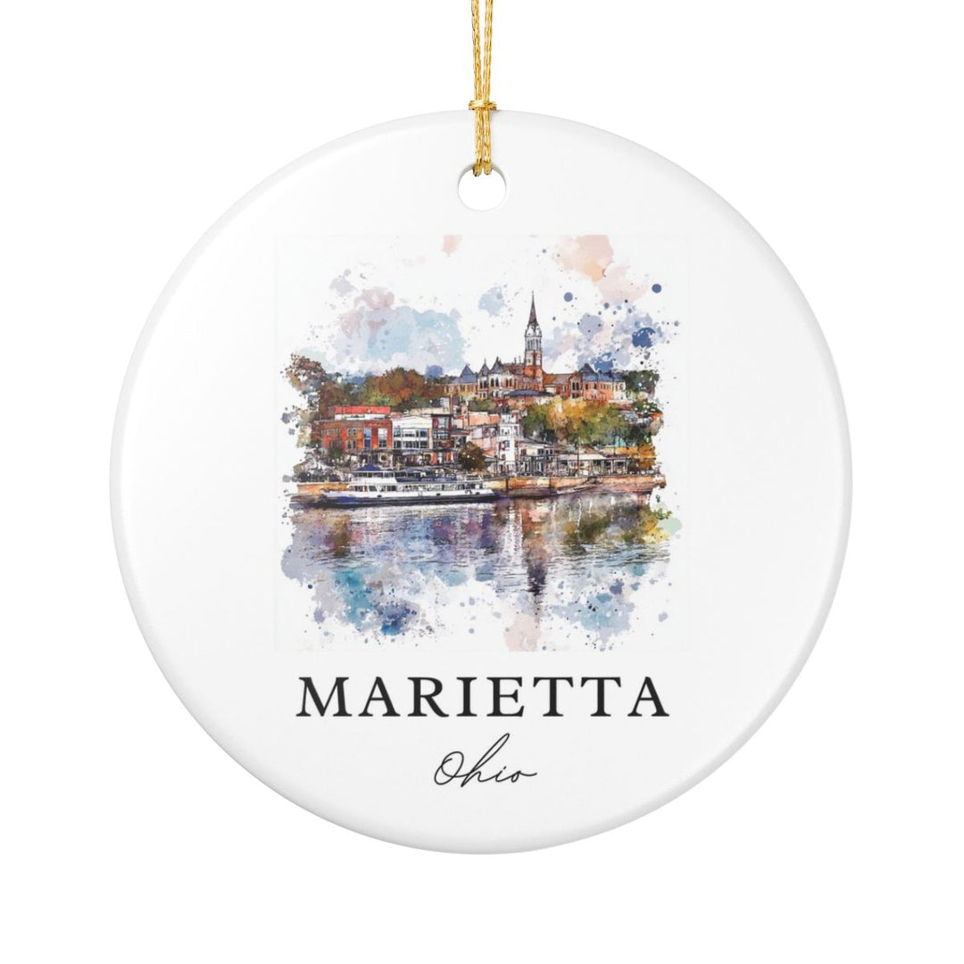 Marietta Ohio Ornament: Unique Marietta Ohio Souvenir, Marietta Ohio Xmas Decor, and Authentic Marietta Ohio Gift