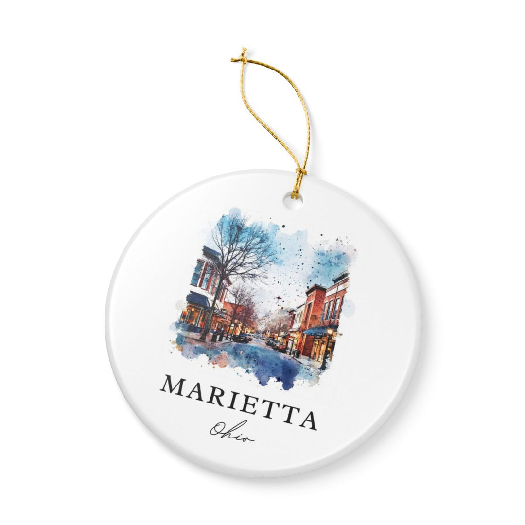 Marietta Ohio USA Ornament: Unique Marietta Souvenir, Marietta Ohio Xmas Decor, and Authentic Marietta Gift