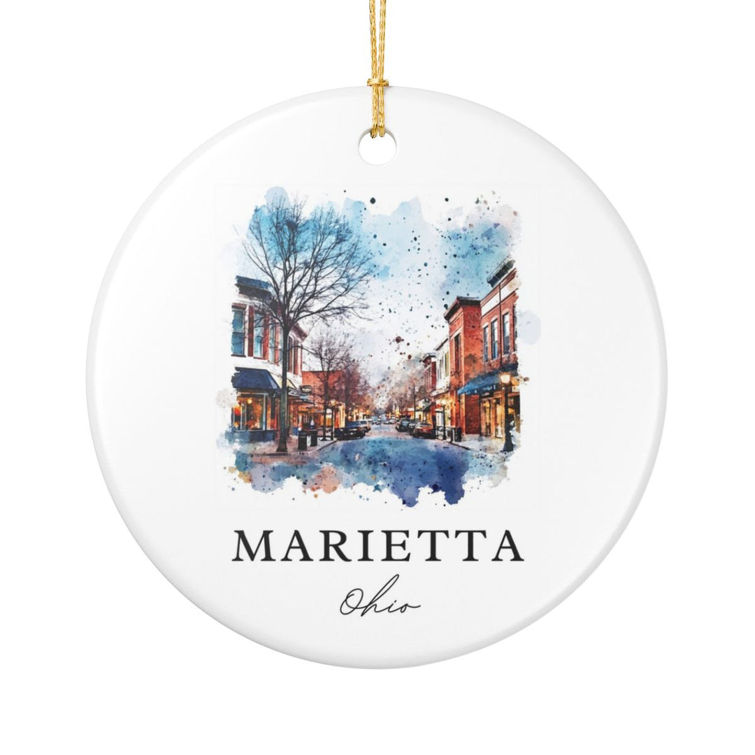 Marietta Ohio USA Ornament: Unique Marietta Souvenir, Marietta Ohio Xmas Decor, and Authentic Marietta Gift