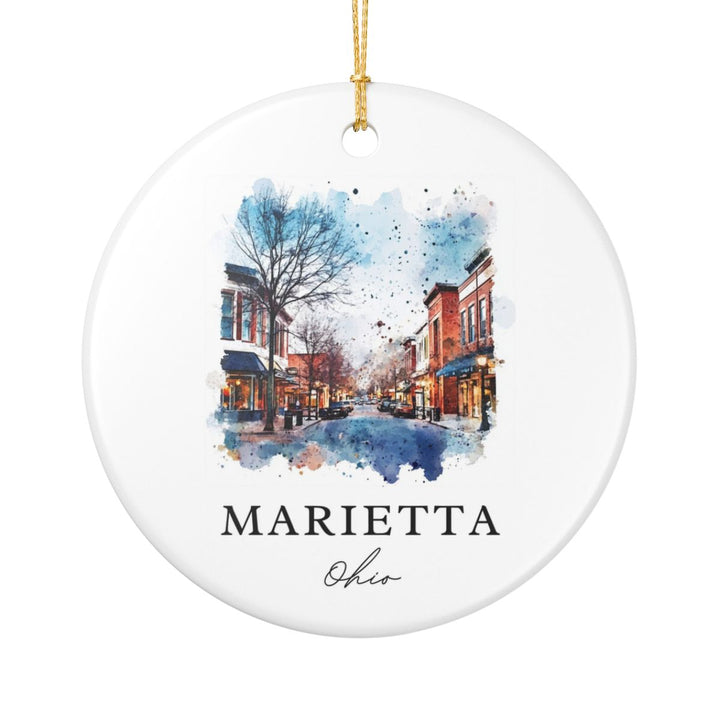 Marietta Ohio USA Ornament: Unique Marietta Souvenir, Marietta Ohio Xmas Decor, and Authentic Marietta Gift