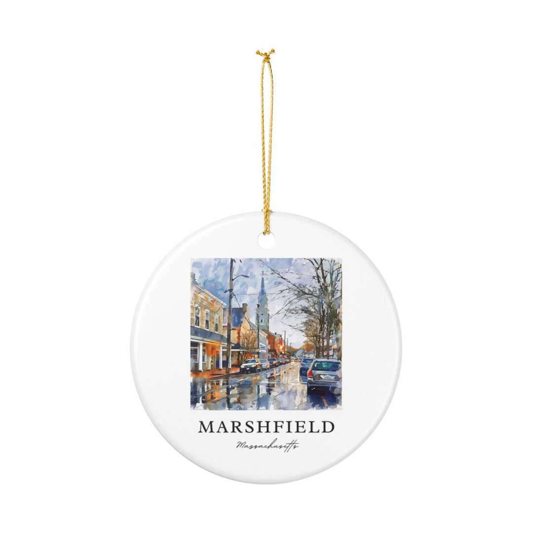 Marshfield MA USA Ornament: Unique Marshfield Souvenir, Marshfield Massachusetts Xmas Decor, and Authentic Marshfield Gift