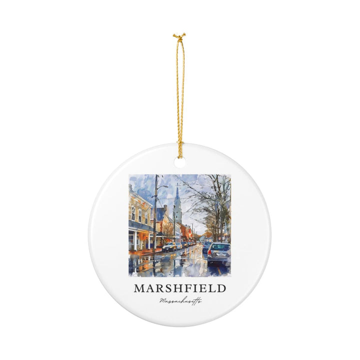 Marshfield MA USA Ornament: Unique Marshfield Souvenir, Marshfield Massachusetts Xmas Decor, and Authentic Marshfield Gift