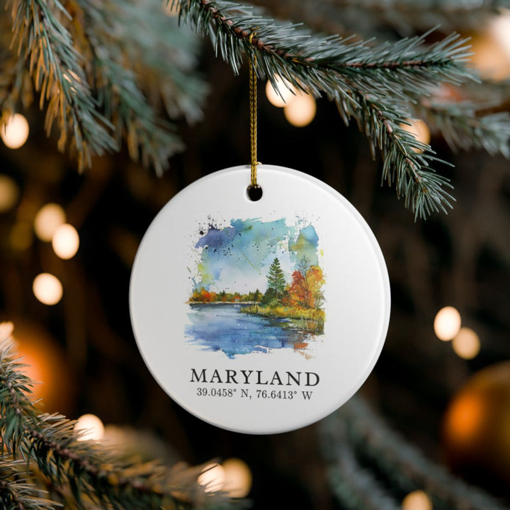Maryland Ornament: Unique Maryland Souvenir, Maryland Xmas Decor, and Authentic Maryland Gift