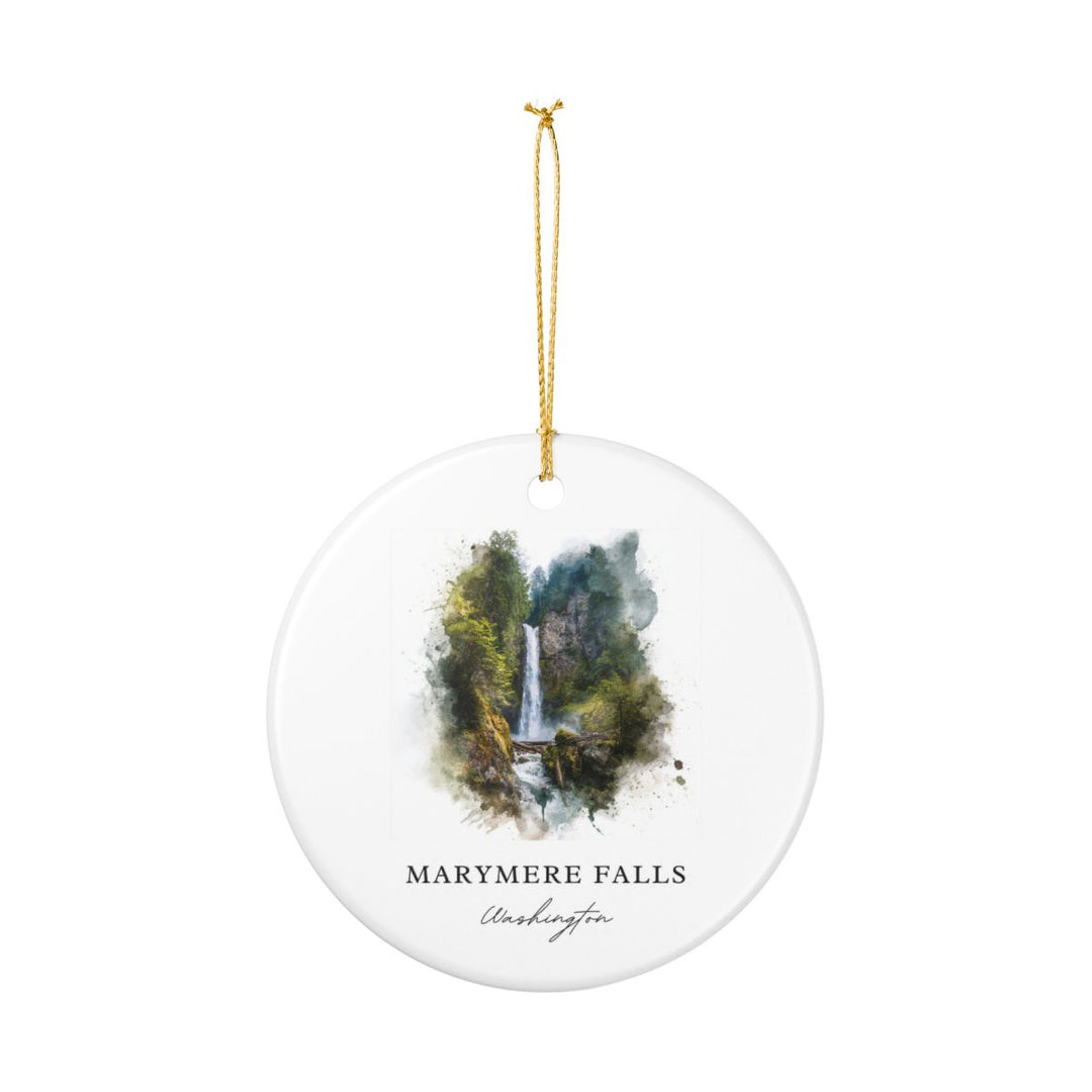 Marymere Falls Washington USA Ornament: Unique Marymere Falls Souvenir, Marymere Falls Washington Xmas Decor, and Authentic Marymere Falls Gift