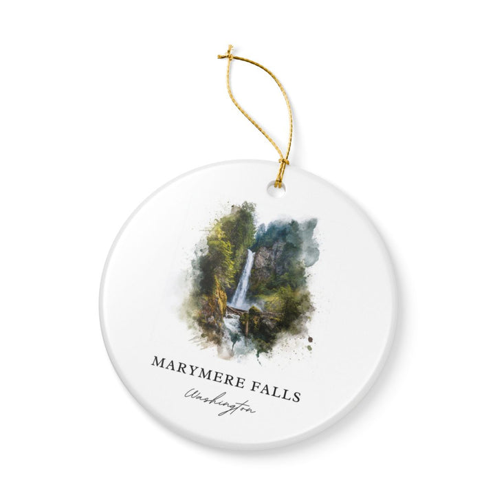 Marymere Falls Washington USA Ornament: Unique Marymere Falls Souvenir, Marymere Falls Washington Xmas Decor, and Authentic Marymere Falls Gift