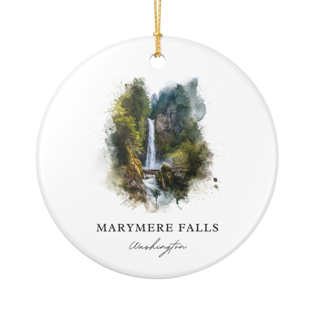 Marymere Falls Washington USA Ornament: Unique Marymere Falls Souvenir, Marymere Falls Washington Xmas Decor, and Authentic Marymere Falls Gift