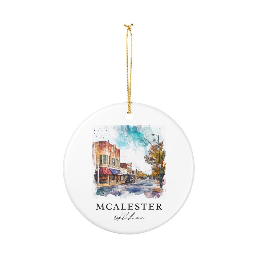 Mcalester OK Ornament: Unique Mcalester Souvenir, Mcalester Oklahoma Xmas Decor, and Authentic Mcalester Gift