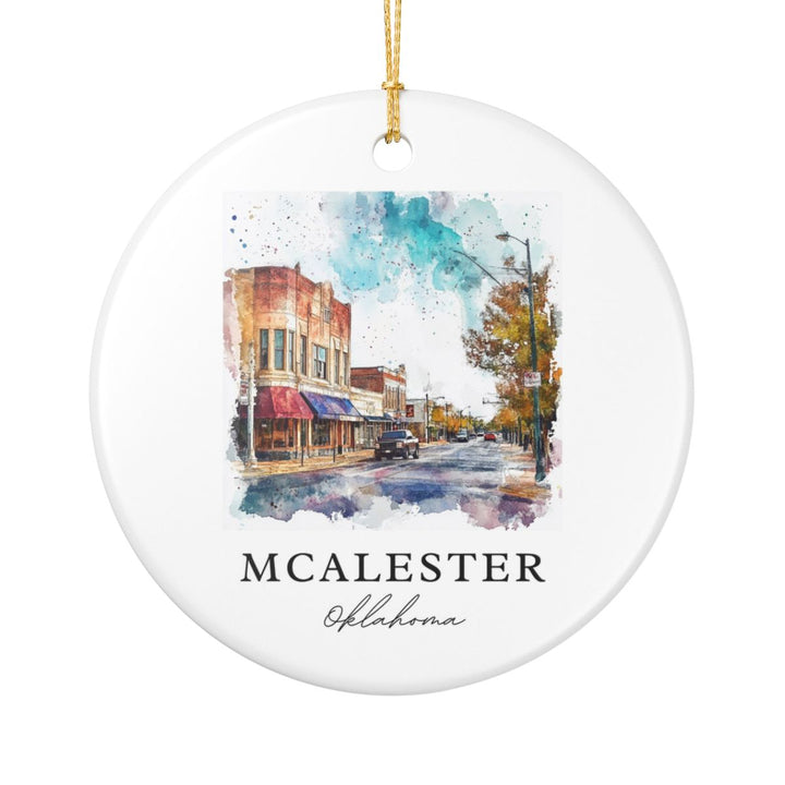 Mcalester OK Ornament: Unique Mcalester Souvenir, Mcalester Oklahoma Xmas Decor, and Authentic Mcalester Gift