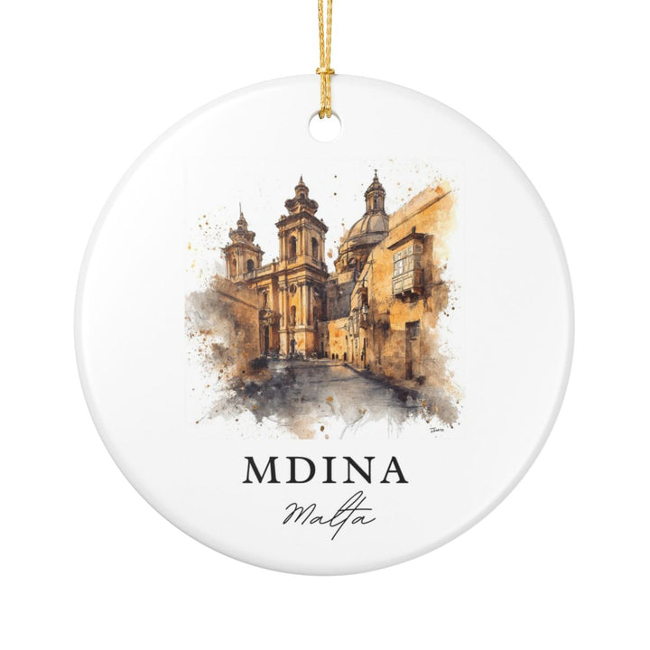 Mdina Malta Ornament: Unique Mdina Souvenir, Mdina Malta Xmas Decor, and Authentic Mdina Gift