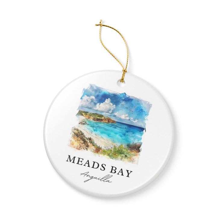 Meads Bay Anguilla Ornament: Unique Meads Bay Anguilla Souvenir, Meads Bay Anguilla Xmas Decor, and Authentic Meads Bay Anguilla Gift