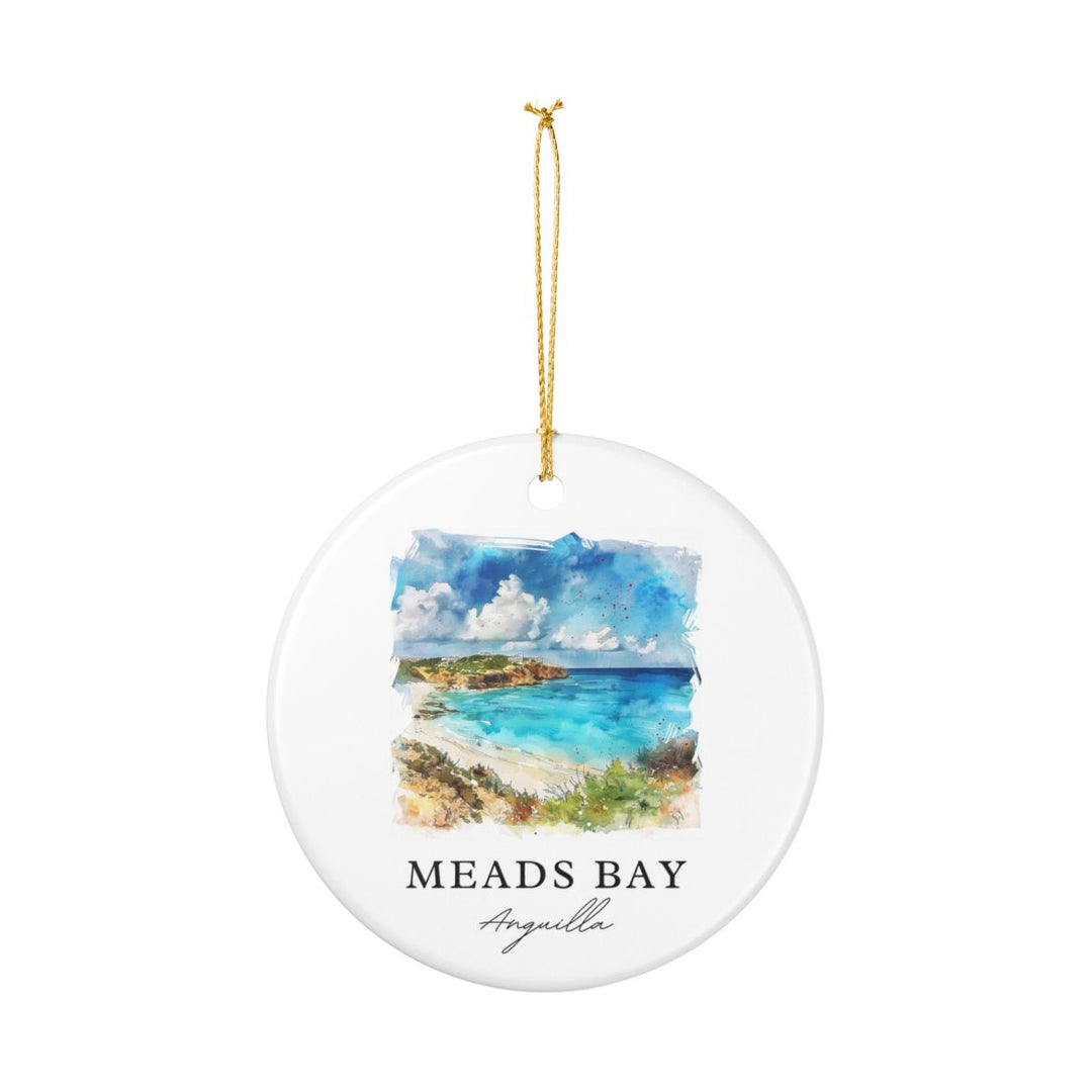 Meads Bay Anguilla Ornament: Unique Meads Bay Anguilla Souvenir, Meads Bay Anguilla Xmas Decor, and Authentic Meads Bay Anguilla Gift