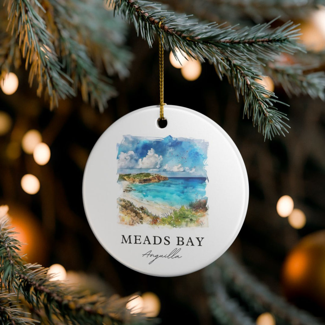 Meads Bay Anguilla Ornament: Unique Meads Bay Anguilla Souvenir, Meads Bay Anguilla Xmas Decor, and Authentic Meads Bay Anguilla Gift