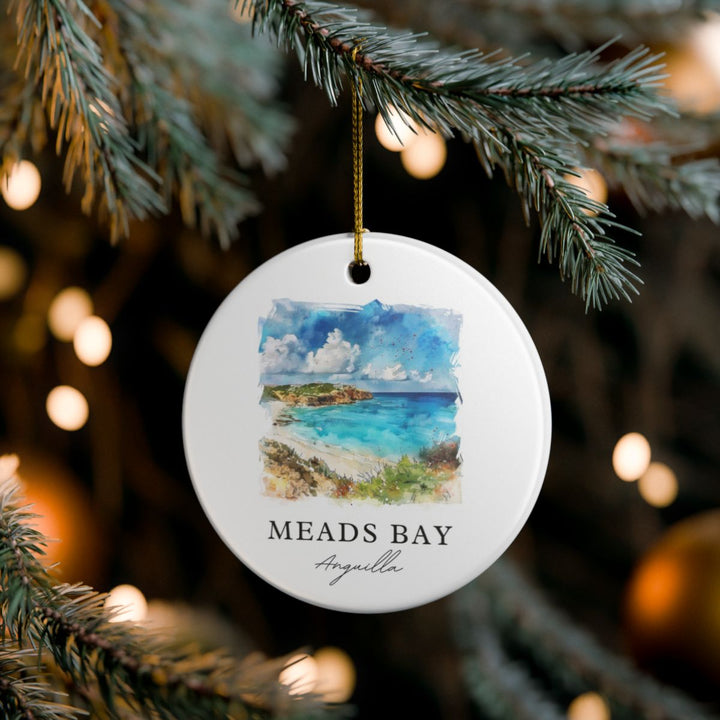 Meads Bay Anguilla Ornament: Unique Meads Bay Anguilla Souvenir, Meads Bay Anguilla Xmas Decor, and Authentic Meads Bay Anguilla Gift
