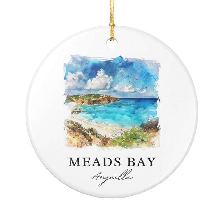 Meads Bay Anguilla Ornament: Unique Meads Bay Anguilla Souvenir, Meads Bay Anguilla Xmas Decor, and Authentic Meads Bay Anguilla Gift