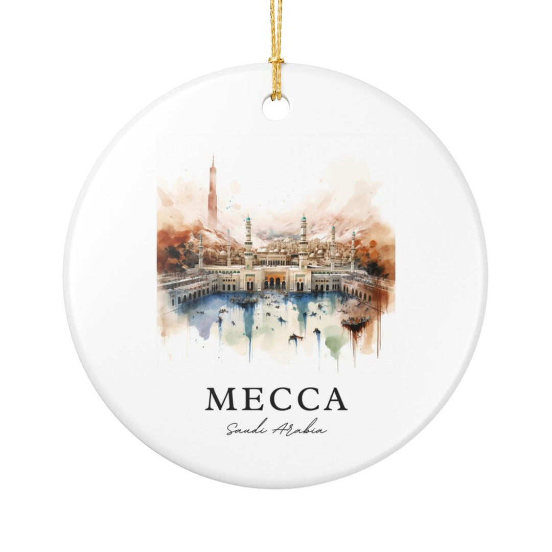 Mecca Saudi Arabia Ornament: Unique Mecca Souvenir, Mecca Saudi Arabia Xmas Decor, and Authentic Mecca Gift