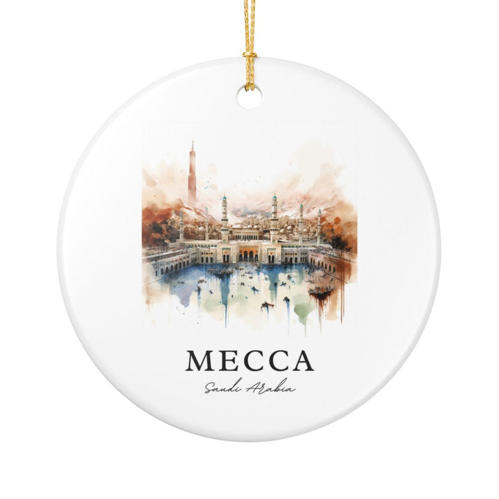 Mecca Saudi Arabia Ornament: Unique Mecca Souvenir, Mecca Saudi Arabia Xmas Decor, and Authentic Mecca Gift