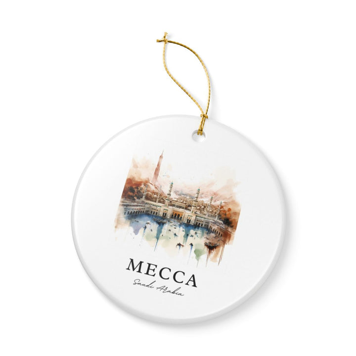Mecca Saudi Arabia Ornament: Unique Mecca Souvenir, Mecca Saudi Arabia Xmas Decor, and Authentic Mecca Gift