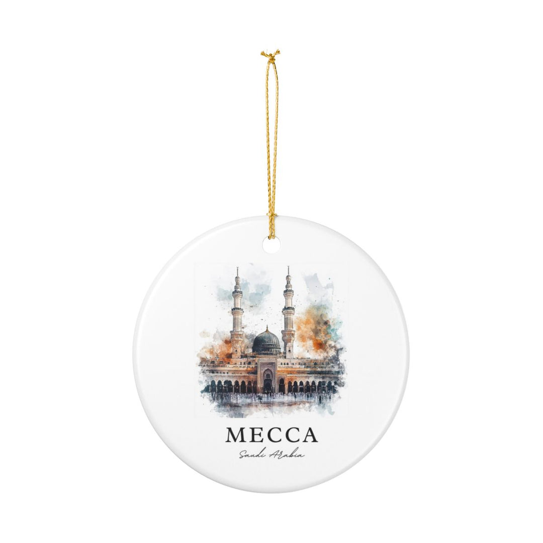 Mecca Saudi Arabia Ornament: Unique Mecca Souvenir, Mecca Saudi Arabia Xmas Decor, and Authentic Mecca Gift