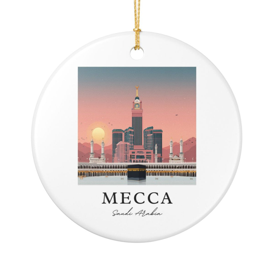 Mecca Saudi Arabia Ornament: Unique Mecca Souvenir, Mecca Saudi Arabia Xmas Decor, and Authentic Mecca Gift