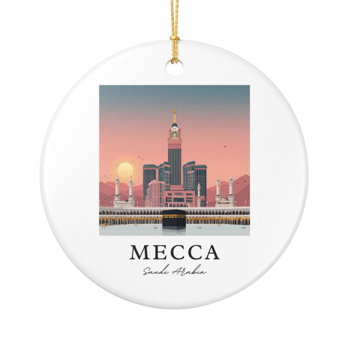 Mecca Saudi Arabia Ornament: Unique Mecca Souvenir, Mecca Saudi Arabia Xmas Decor, and Authentic Mecca Gift