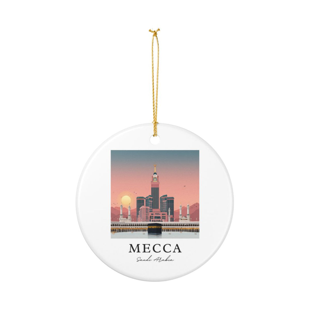 Mecca Saudi Arabia Ornament: Unique Mecca Souvenir, Mecca Saudi Arabia Xmas Decor, and Authentic Mecca Gift