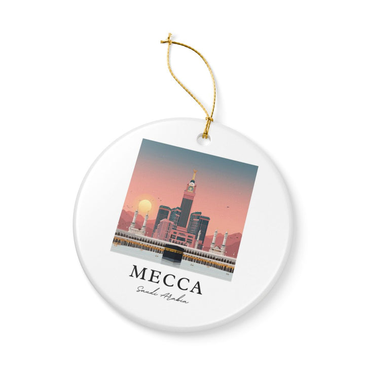 Mecca Saudi Arabia Ornament: Unique Mecca Souvenir, Mecca Saudi Arabia Xmas Decor, and Authentic Mecca Gift