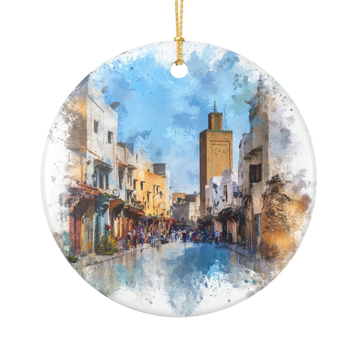 Meknes Morocco Ornament: Unique Meknes Souvenir, Meknes Morocco Xmas Decor, and Authentic Meknes Gift