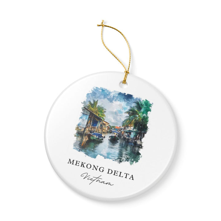 Mekong Delta Vietnam Ornament: Unique Mekong Delta Souvenir, Mekong Delta Vietnam Xmas Decor, and Authentic Mekong Delta Gift