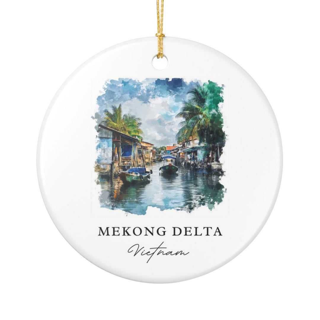 Mekong Delta Vietnam Ornament: Unique Mekong Delta Souvenir, Mekong Delta Vietnam Xmas Decor, and Authentic Mekong Delta Gift