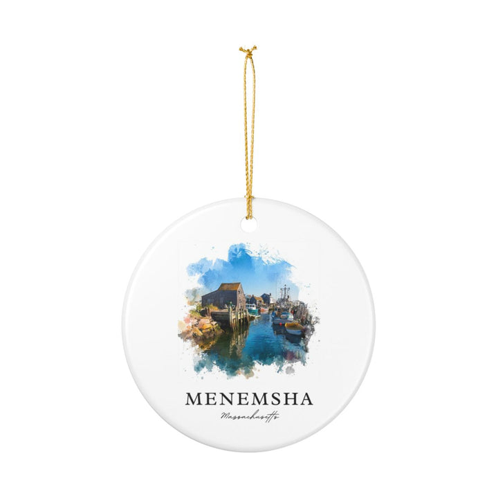 Menemsha Massachusetts Ornament: Unique Menemsha Souvenir, Menemsha Massachusetts Xmas Decor, and Authentic Menemsha Gift